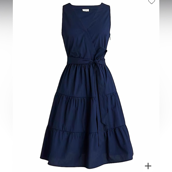 NWT J.Crew Women’s‎ Faux-Wrap Sleeveless Mini Dress in Navy Blue Size 4 - Picture 1 of 6